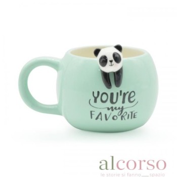 Tazza verde acqua con panda...